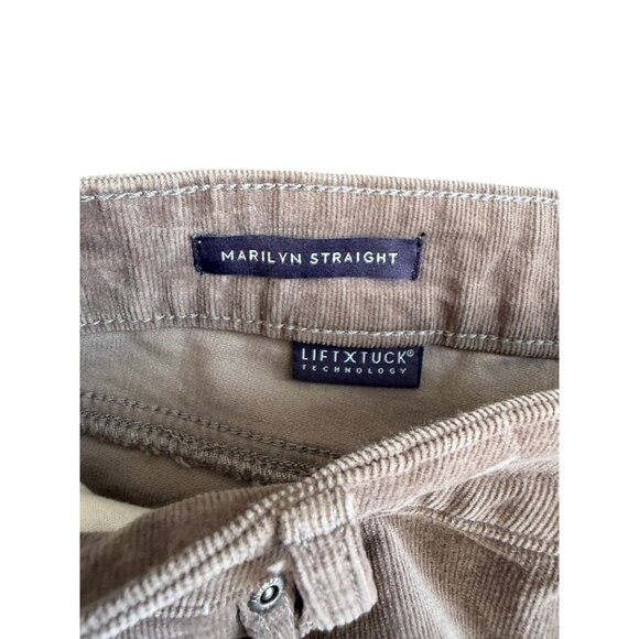 NYDJ Marilyn Straight Taupe Corduroy Lift x Tuck Pants Size 10 P - Picture 8 of 10